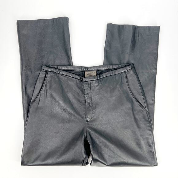 Vintage John Paul Richard Black Leather Pants Size 10 - Picture 1 of 6